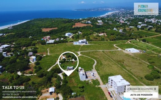 Lote de 400m2 Con Vistas al Mar en La Barra de Colotepec
